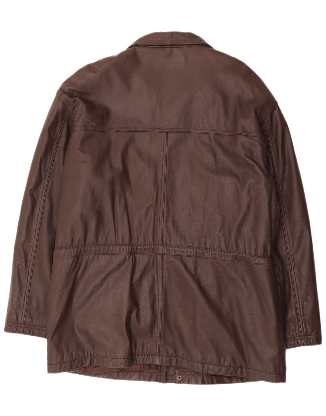 Chaqueta de cuero vintage para hombre IT 52 XL cuero marrón