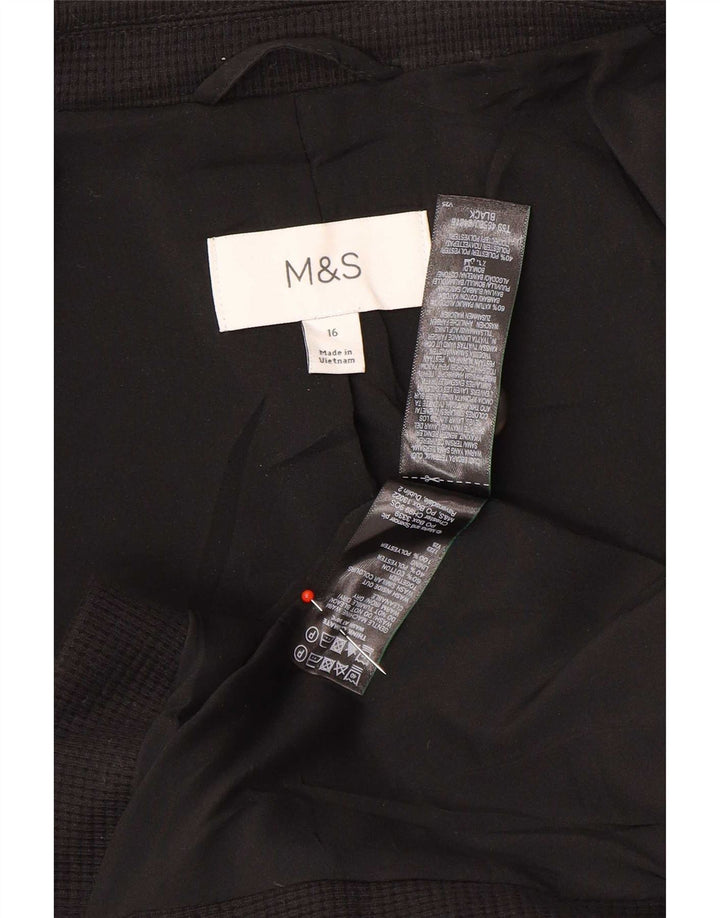 Marks & Spencer Chaqueta tipo blazer con 1 botón para mujer UK 46 Grande Algodón negro