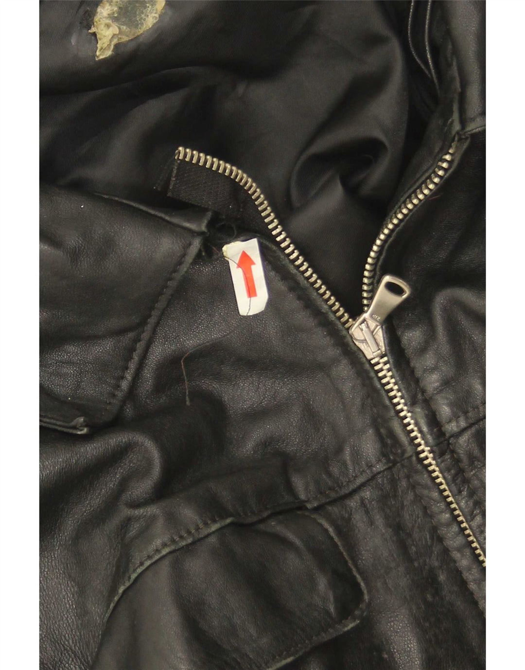 Vintage hombres chaqueta de cuero Reino Unido 38 medio negro