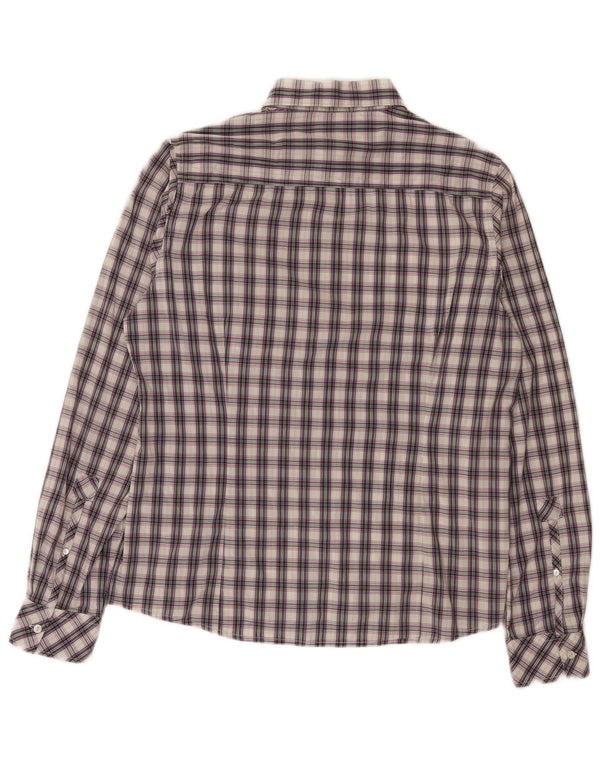 La Martina Camisa Mujer Talla 5 Grande Algodón Cuadros Morado