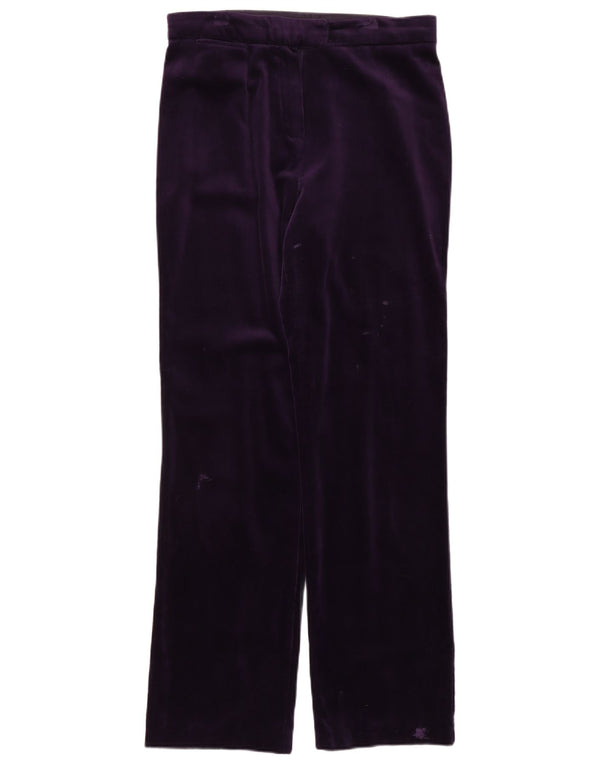 Marks & Spencer Pantalones Rectos de Terciopelo para Mujer UK 44 Large W30 L32 Púrpura