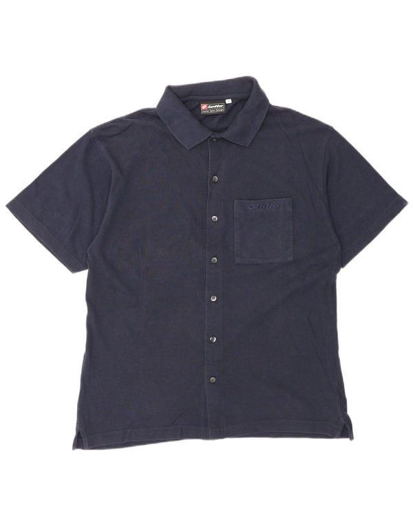 LOTTO Camisa Manga Corta Hombre Small Azul Marino Algodón