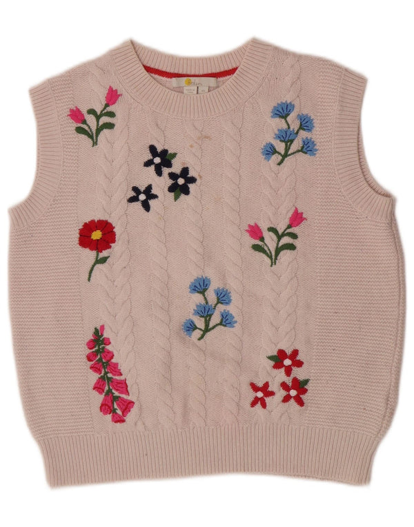 Boden Camiseta sin mangas extragrande para mujer UK 6 XS Off White Floral Polyamide