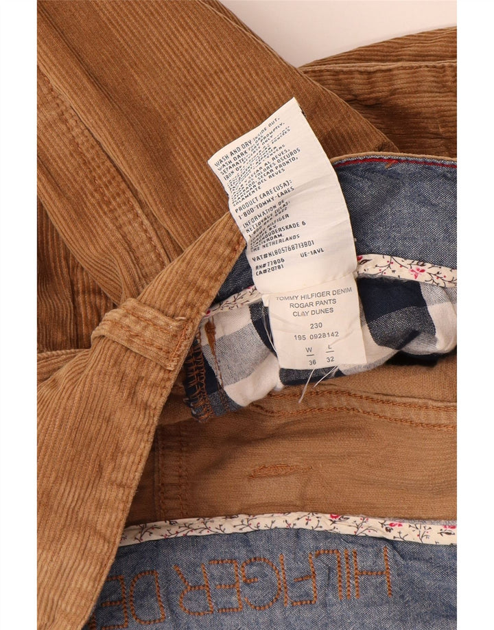 TOMMY HILFIGER Pantalones de pana con corte de bota para hombre W36 L32 Algodón marrón
