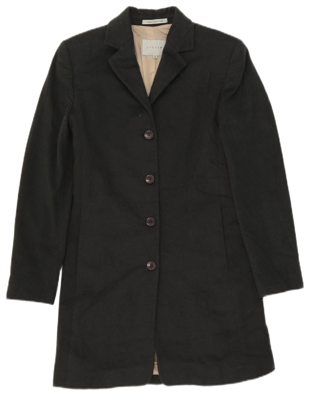 Abrigo para mujer Jigsaw UK 8 Small Grey Wool