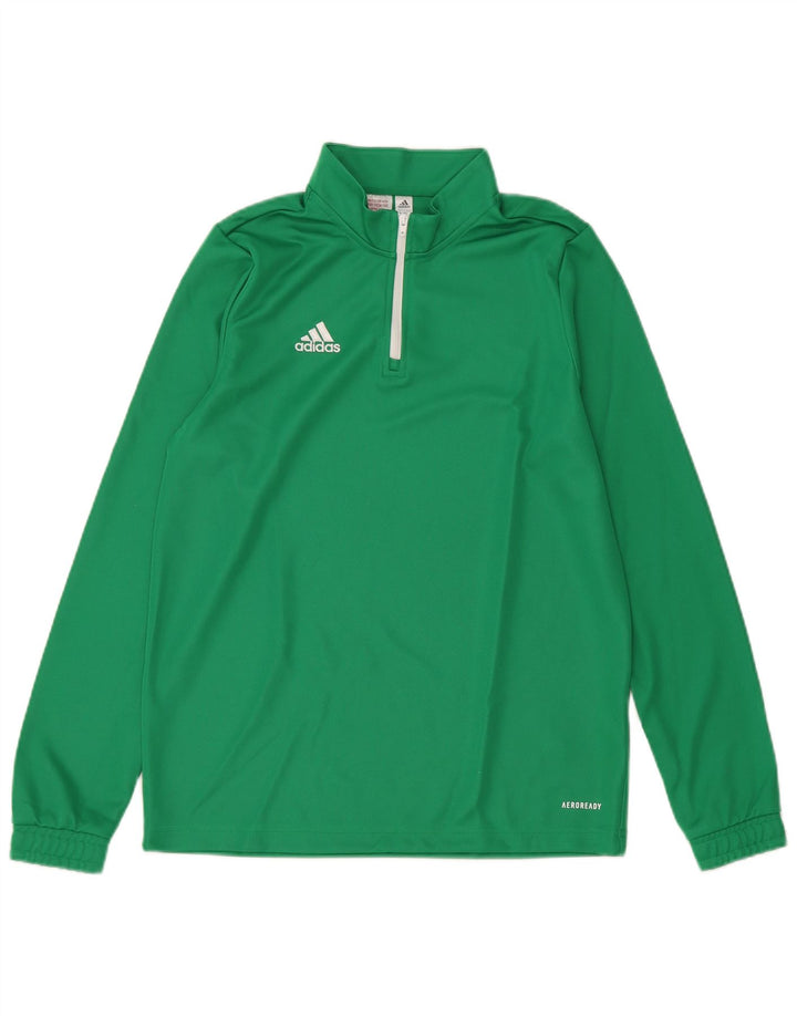 ADIDAS Aeroready Zip Neck Pullover Chándal Top para niños 13-14 años Verde