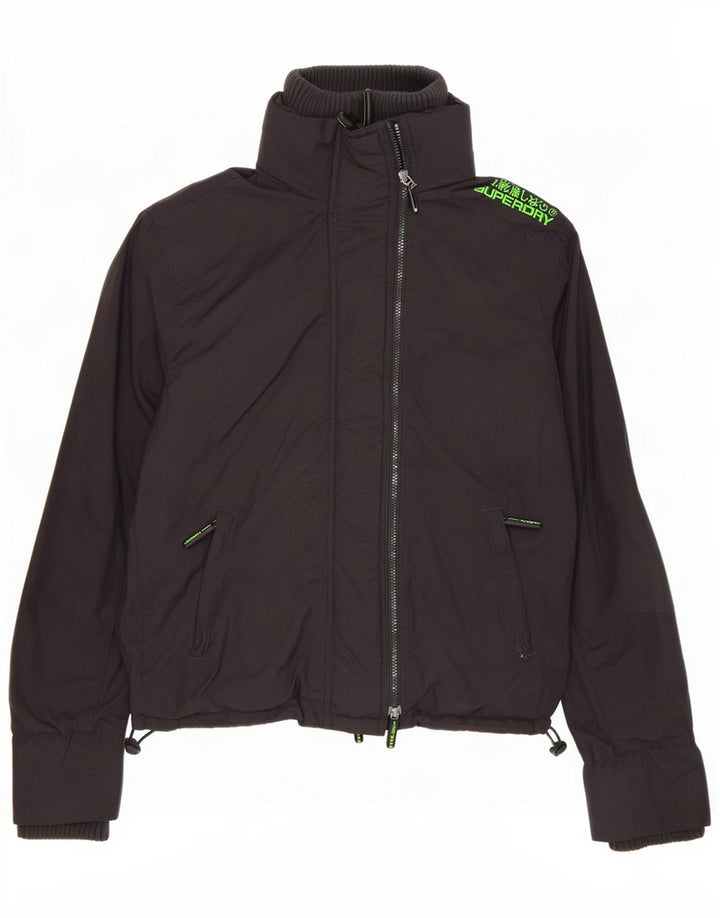 Superdry Chaqueta impermeable para hombre UK 40 Large Nylon negro