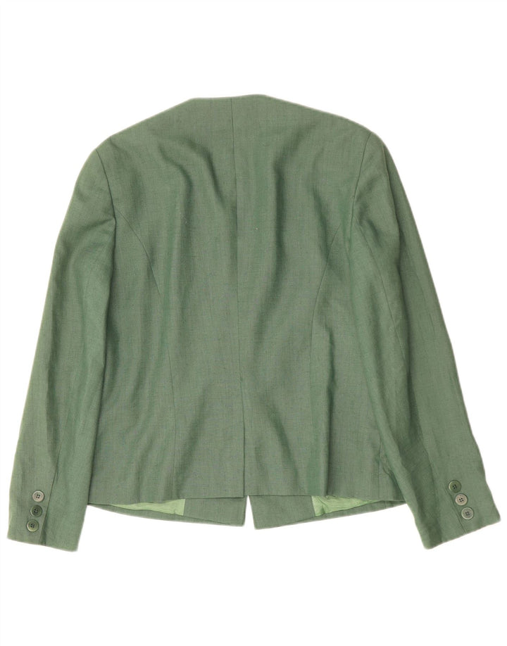 Gerry Weber Chaqueta tipo blazer de 1 botón para mujer EU 38 Lino verde medio