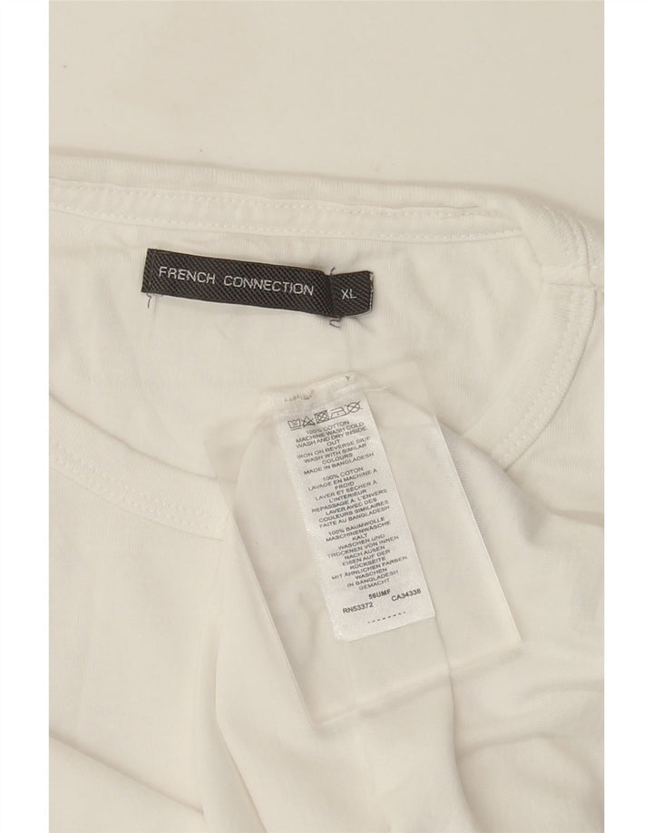 French Connection Camiseta Hombre Top XL Blanco Algodón