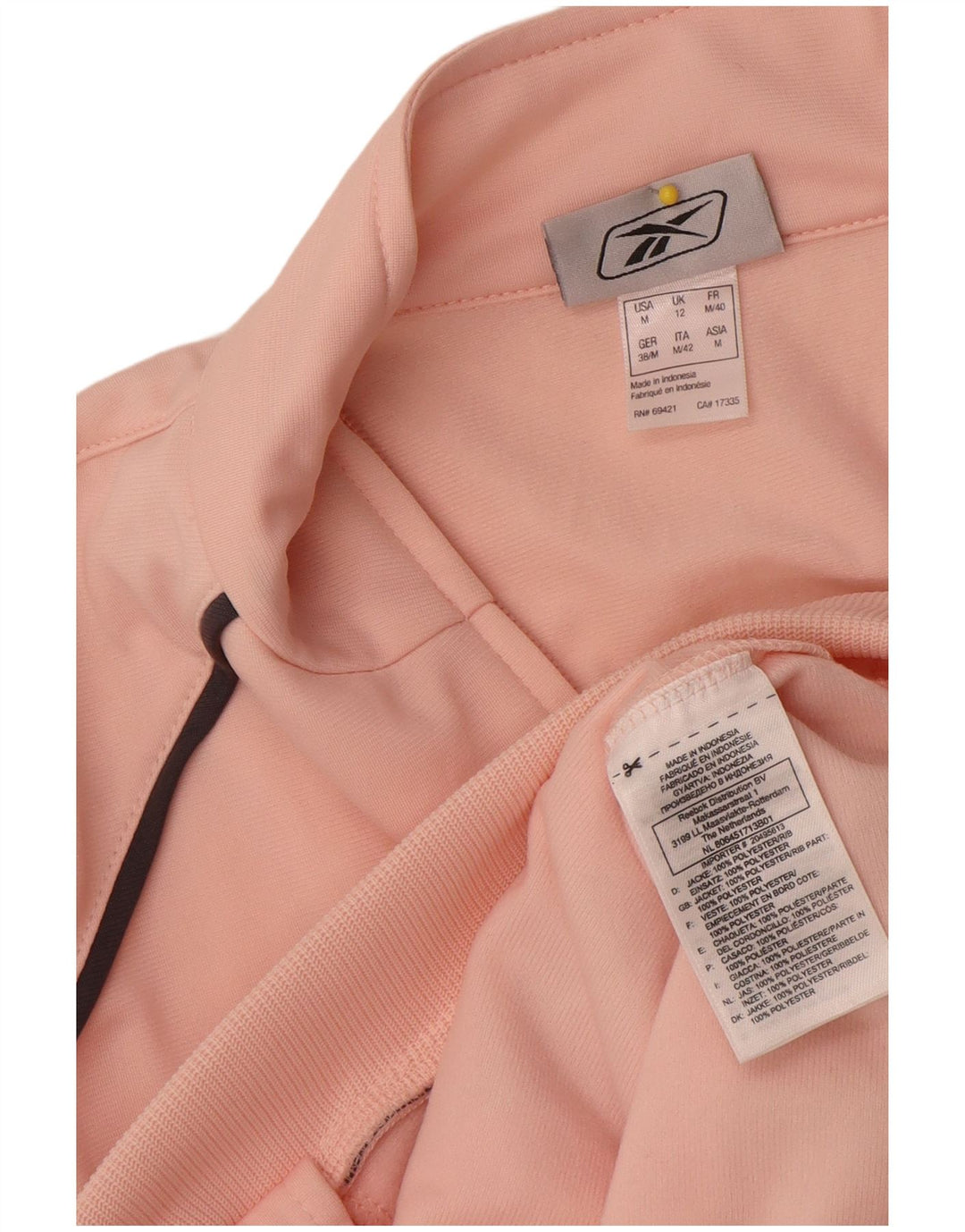 Reebok Chaqueta de chándal para mujer UK 40 Poliéster con bloques de color rosa medio