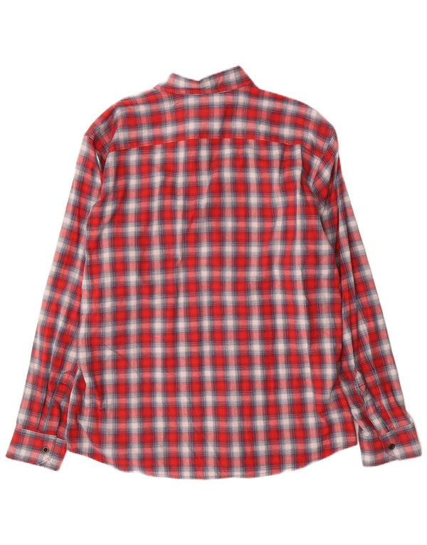 Wrangler Camisa de franela occidental para hombre XL Algodón a cuadros rojos