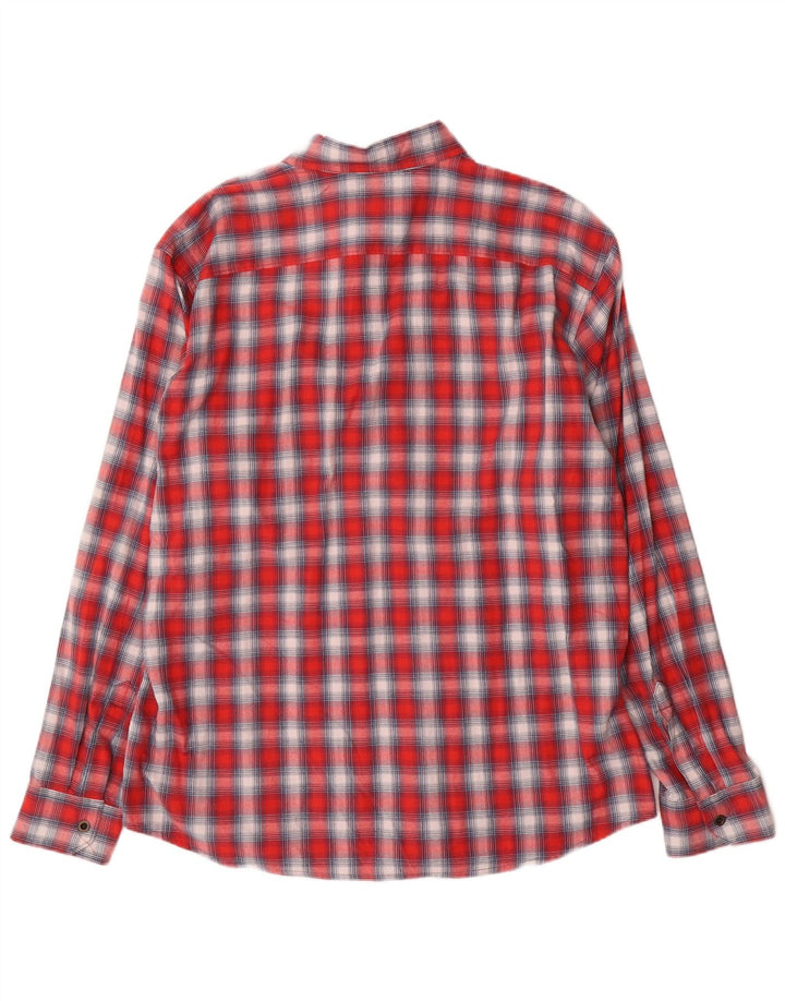 Wrangler Camisa de franela occidental para hombre XL Algodón a cuadros rojos