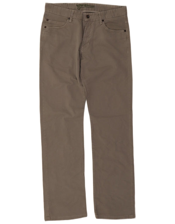 Zara Mens Pantalones Casuales Rectos EU 42 Large W32 L32 Algodón Gris