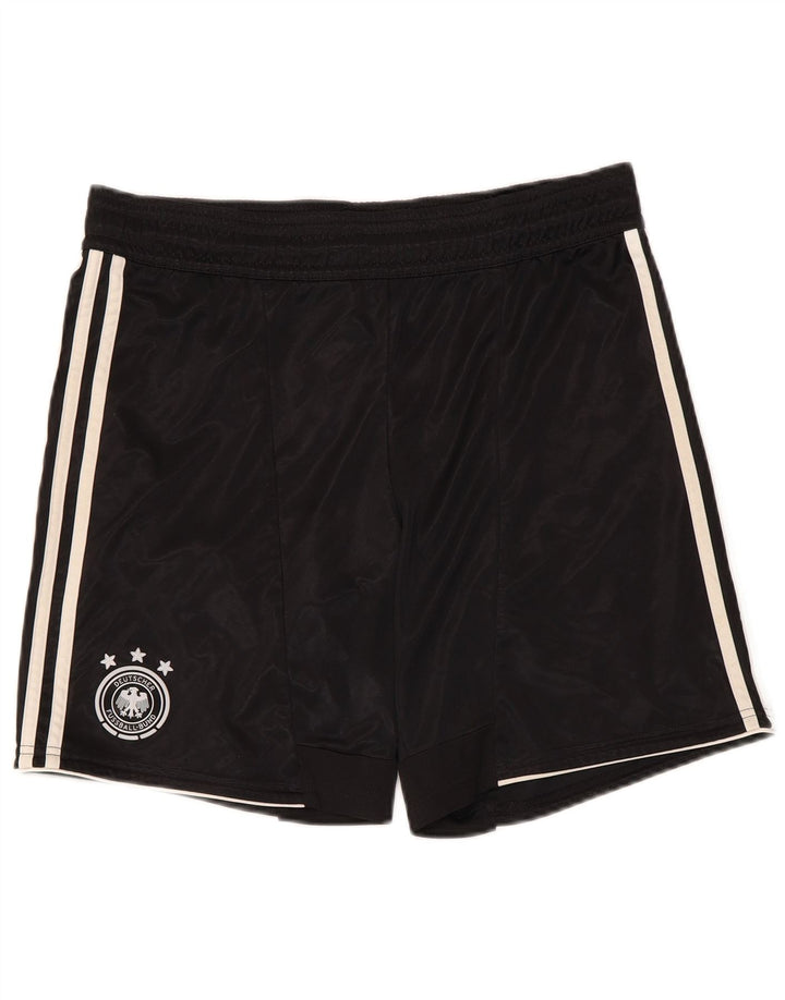 ADIDAS Mens Deutscher Fussball Bund pantalones cortos deportivos pequeño poliéster negro