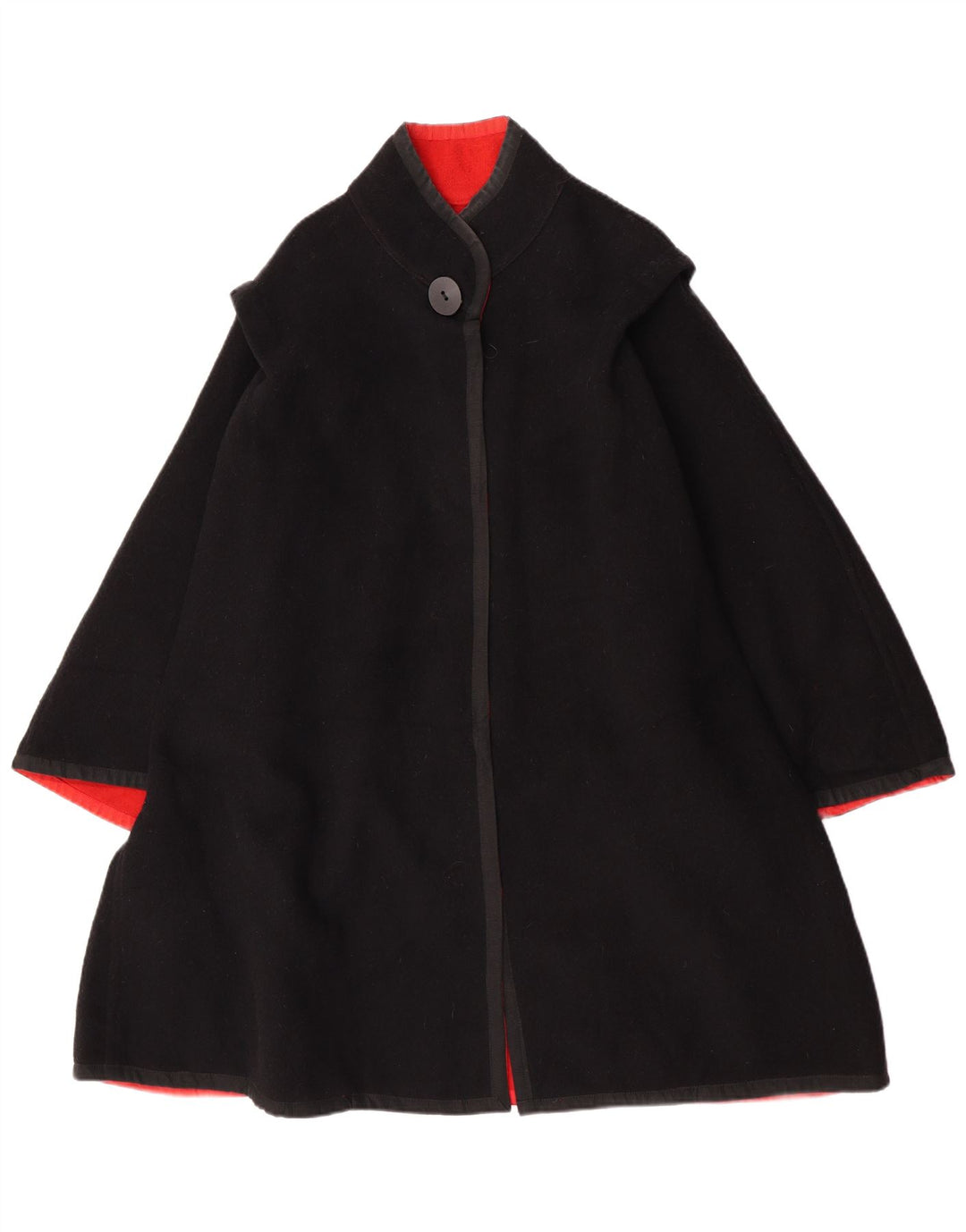 Vintage mujer reversible abrigo Reino Unido 14 medio negro colorblock