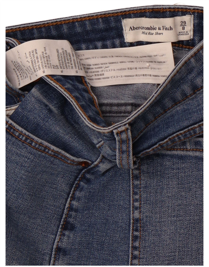 ABERCROMBIE & FITCH Pantalones cortos vaqueros de talle medio para mujer US 8 Medium W29 Azul