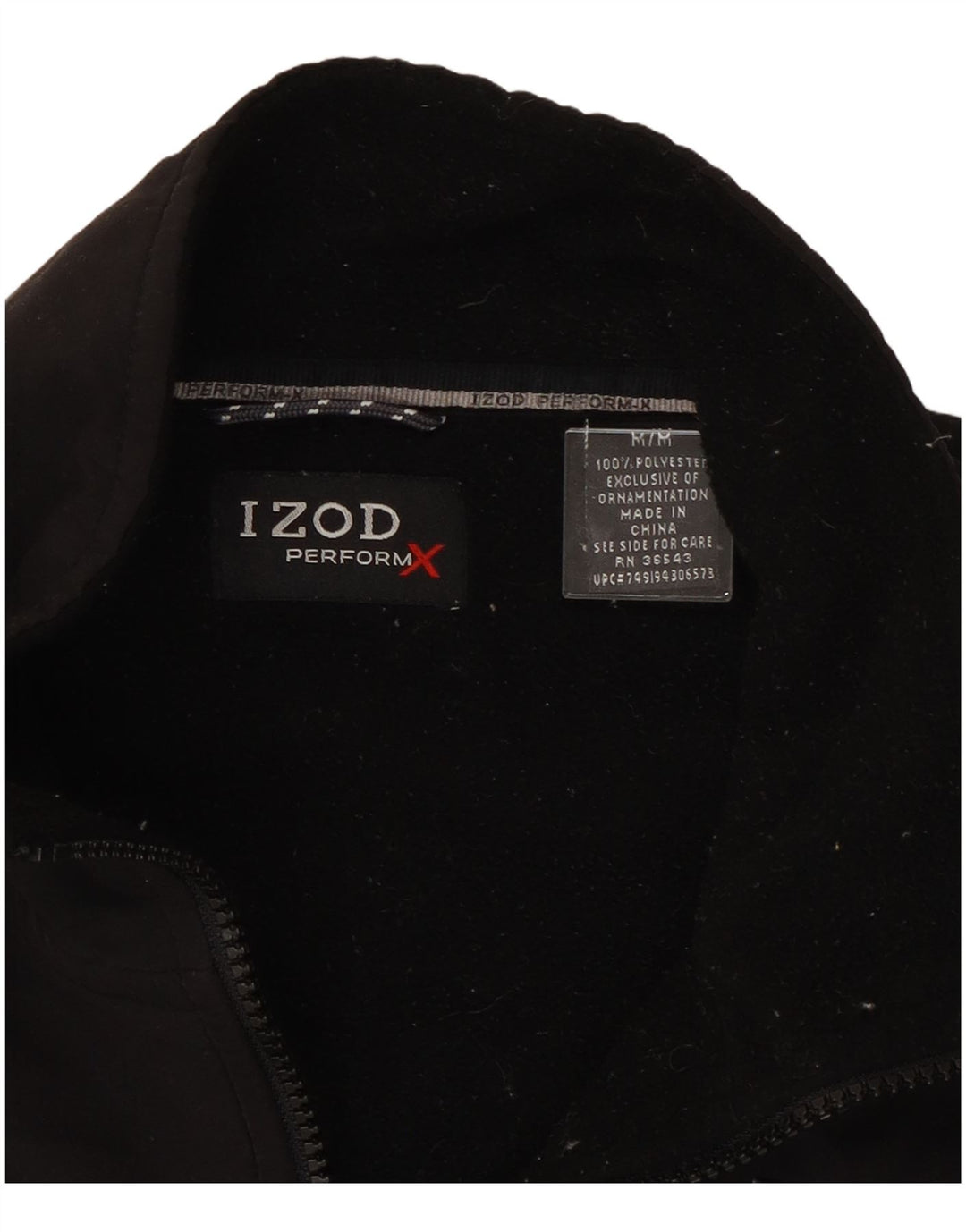 IZOD Chaqueta polar para hombre UK 38 Mediana Negro Poliéster