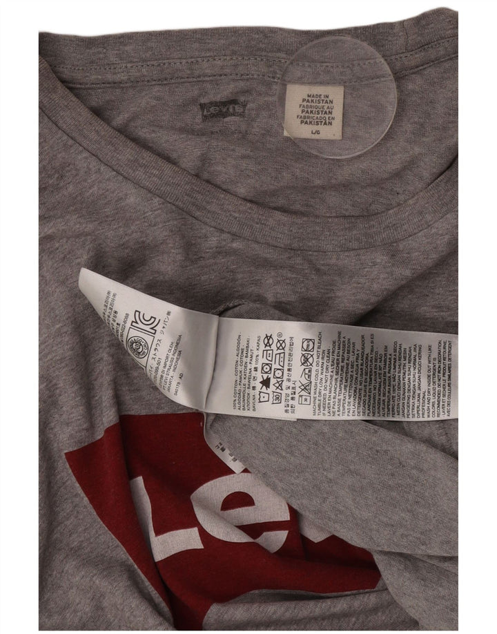 Levi's Camiseta gráfica para hombre Top grande de algodón gris