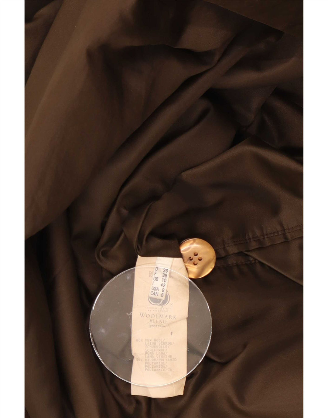 Abrigo vintage de gran tamaño para mujer UK 10 Small Brown Wool