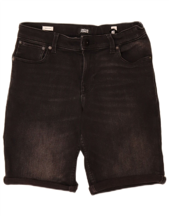JACK & JONES Pantalones cortos vaqueros regulares para niños 13-14 años W26 Algodón negro