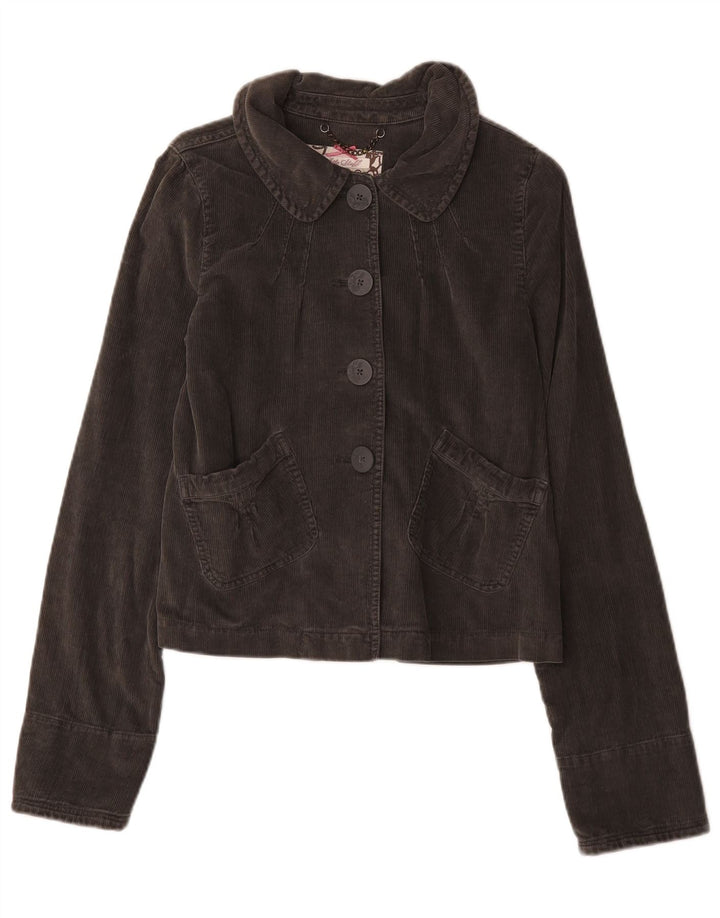 White Stuff Chaqueta de pana para mujer UK 8 Small Gris Algodón