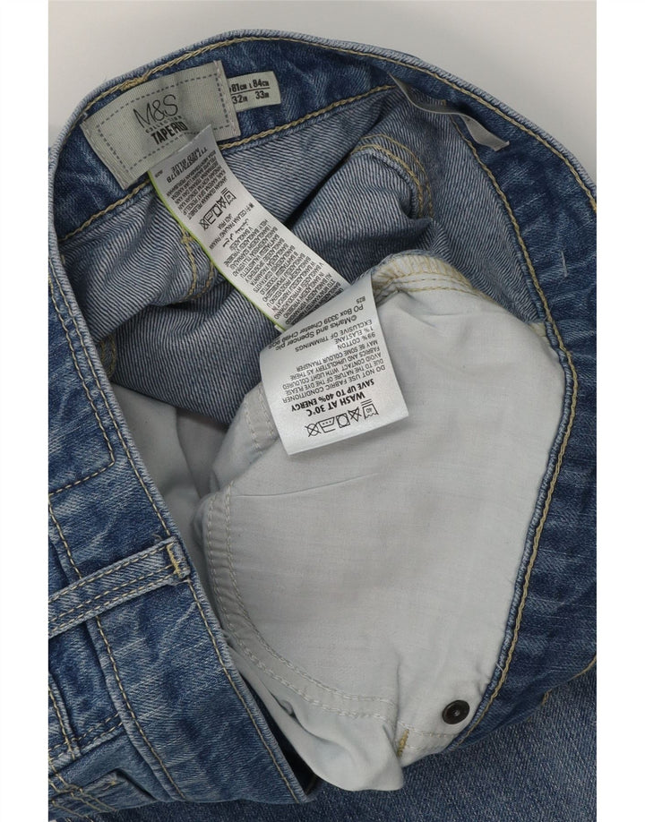 MARKS & SPENCER Vaqueros cónicos para hombre W32 L31 Algodón azul