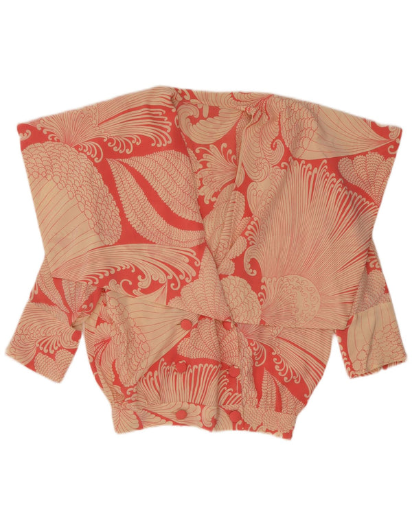 Vintage mujer 3/4 manga camisa blusa Reino Unido 16 grande rojo Paisley