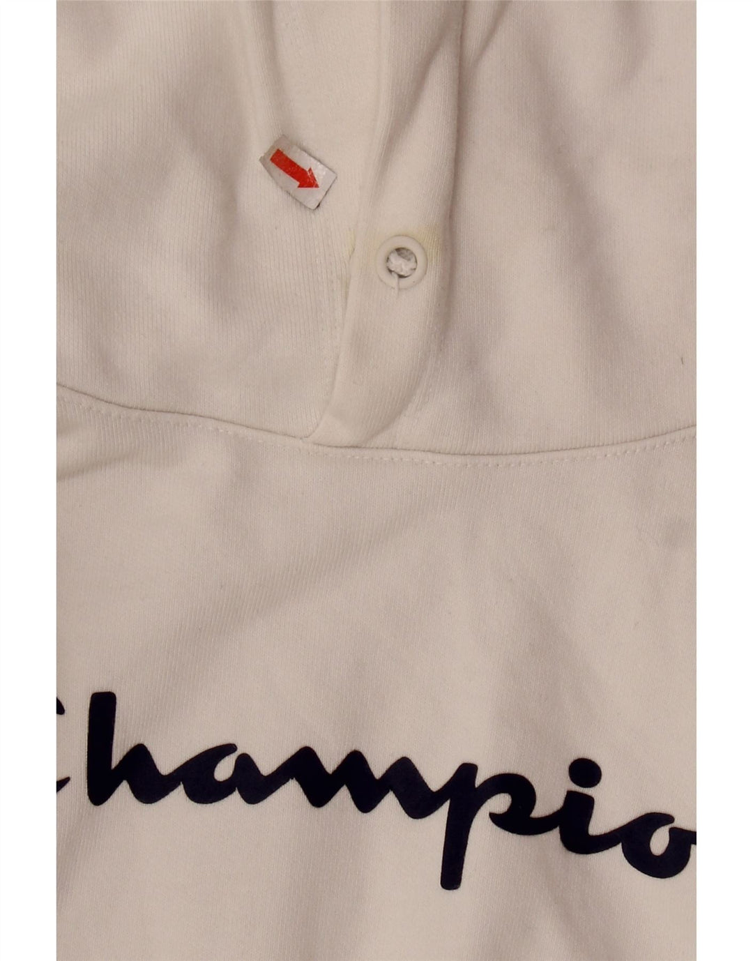 CHAMPION Jersey con capucha de manga corta con gráfico corto para mujer UK 10 Small White