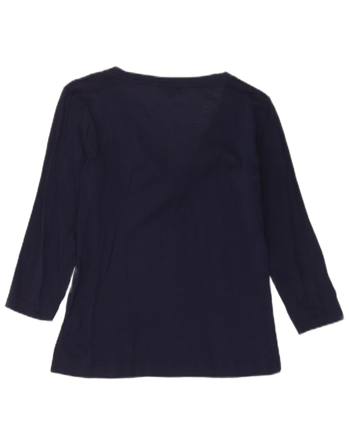 Massimo Dutti Blusa Manga 3/4 Mujer UK 40 Medium Azul Marino