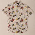 J. CREW Camisa Flex de Manga Corta para Hombre Algodón Floral Blanco Pequeño