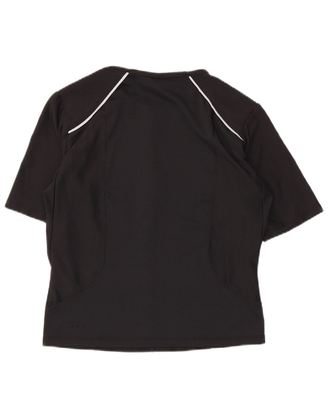 NIKE Camiseta Dri Fit con cuello y cremallera para mujer UK 14/16 Grande Poliéster negro