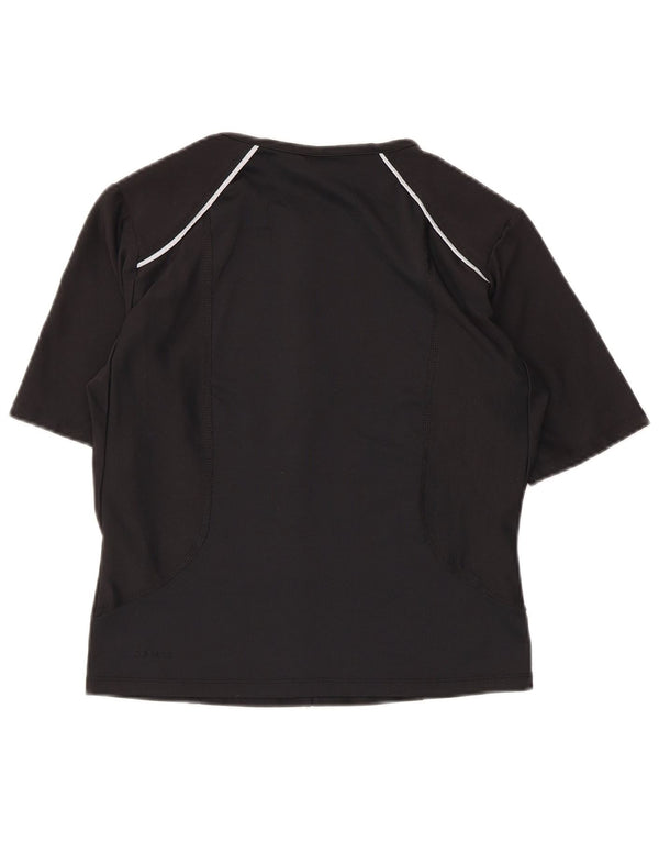 NIKE Camiseta Dri Fit con cuello y cremallera para mujer UK 14/16 Grande Poliéster negro