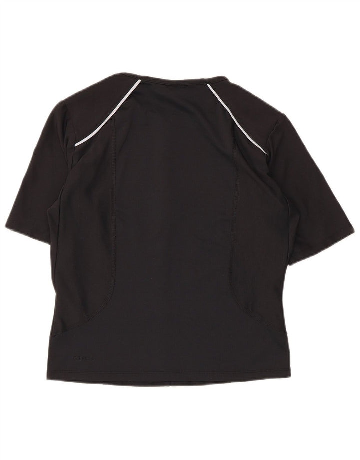 NIKE Camiseta Dri Fit con cuello y cremallera para mujer UK 14/16 Grande Poliéster negro