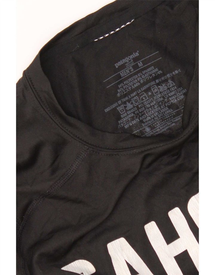 Patagonia Hombre Carolina del Norte Camiseta Gráfica Top Medio Negro Poliéster