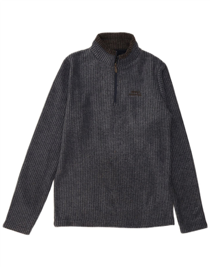 Weird Fish Jersey de forro polar con cuello y cremallera para hombre pequeño poliéster azul marino