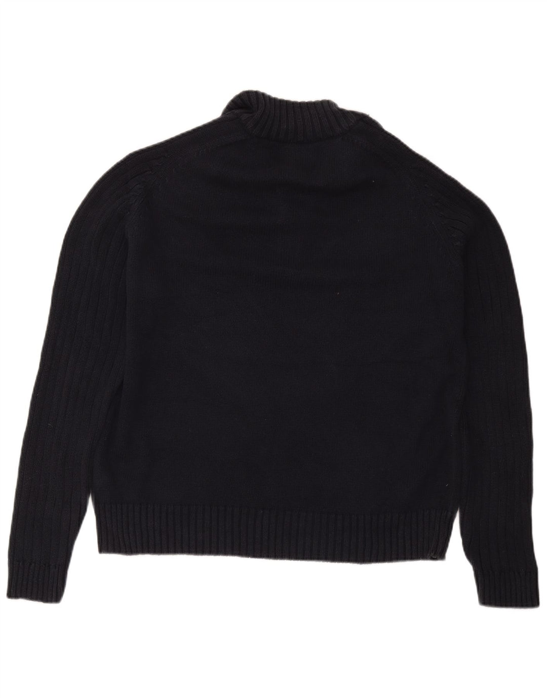 Marks & Spencer Suéter tipo jersey con cuello y botones en azul Harbor para hombre, talla grande, azul marino