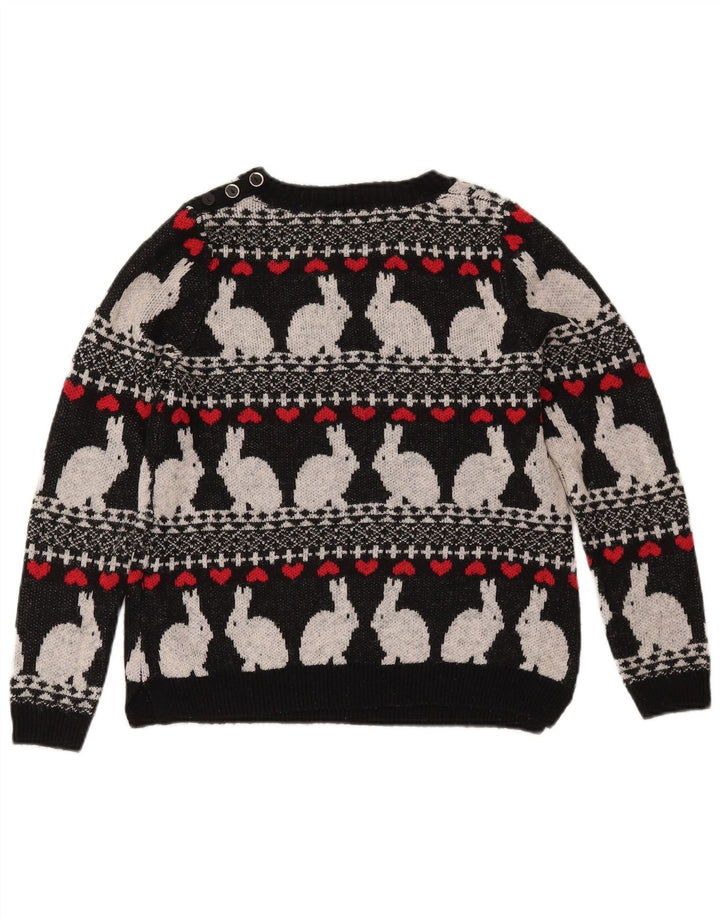 MARKS & SPENCER Suéter tipo jersey con cuello barco para mujer UK 10 Small Black