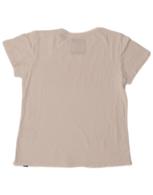SUPERDRY Camiseta gráfica para mujer Top UK 12 Medium White Cotton