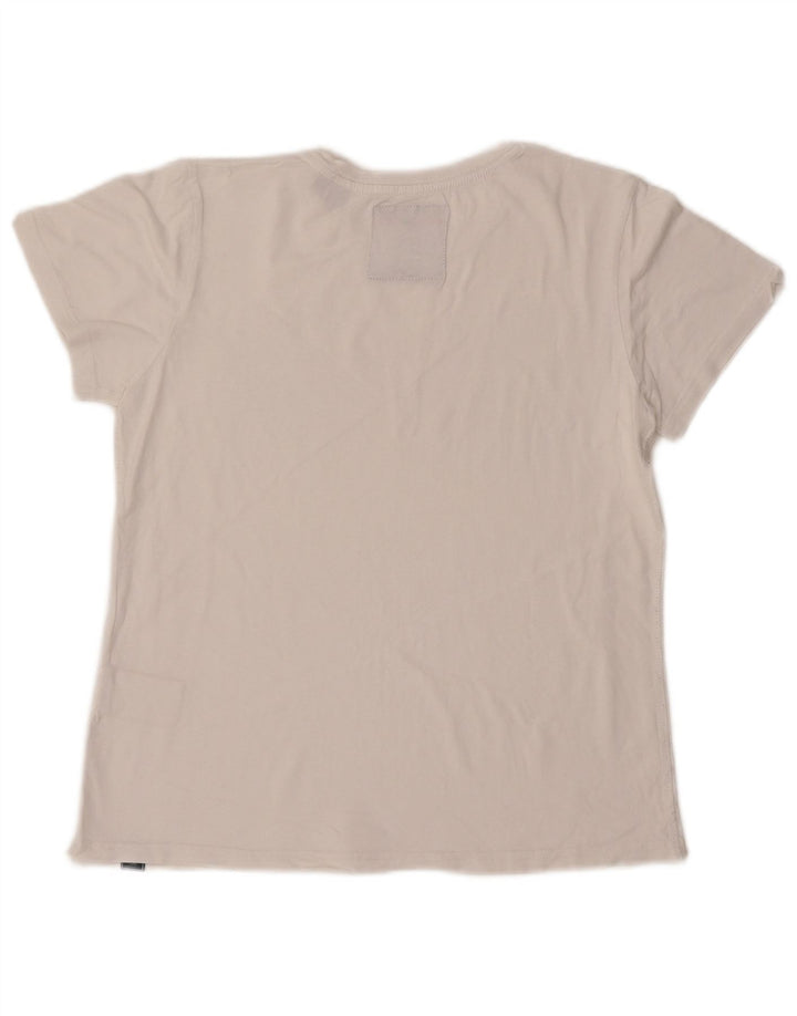 SUPERDRY Camiseta gráfica para mujer Top UK 12 Medium White Cotton