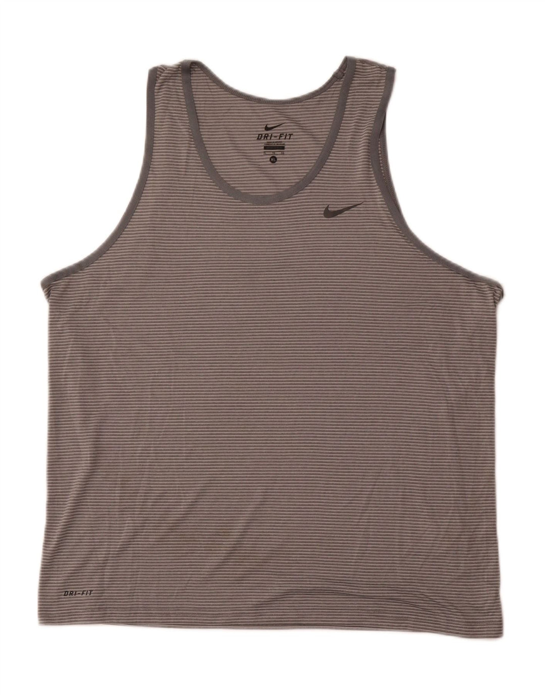 NIKE Mens Vest Top XL Grey Striped Polyester