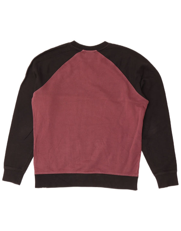 Vans Hombre Sudadera Jumper Small Borgoña Colorblock Algodón