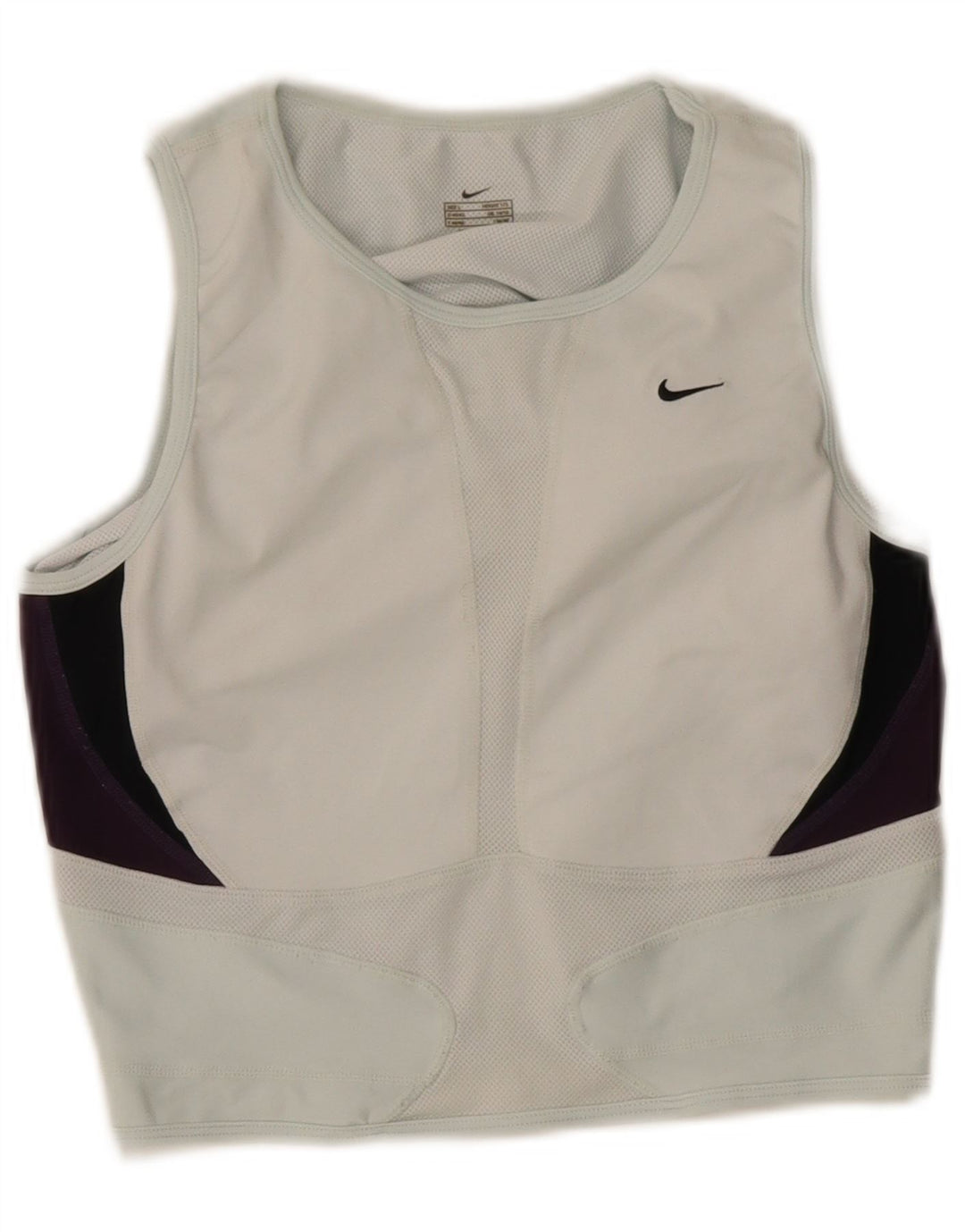 Nike Top corto sin mangas para mujer UK 40/16 Grande Azul Colorblock Poliéster