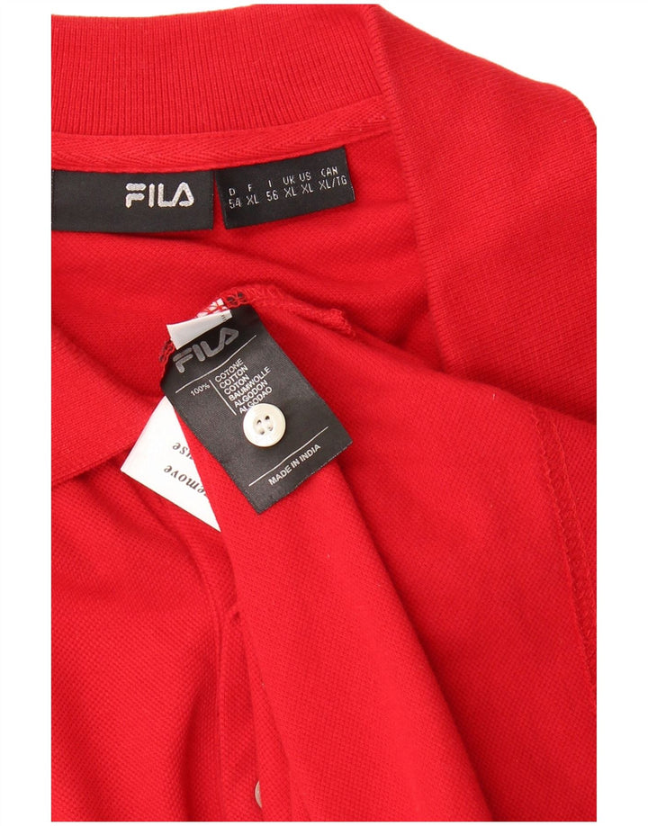 FILA Mens Polo Shirt XL Red Cotton