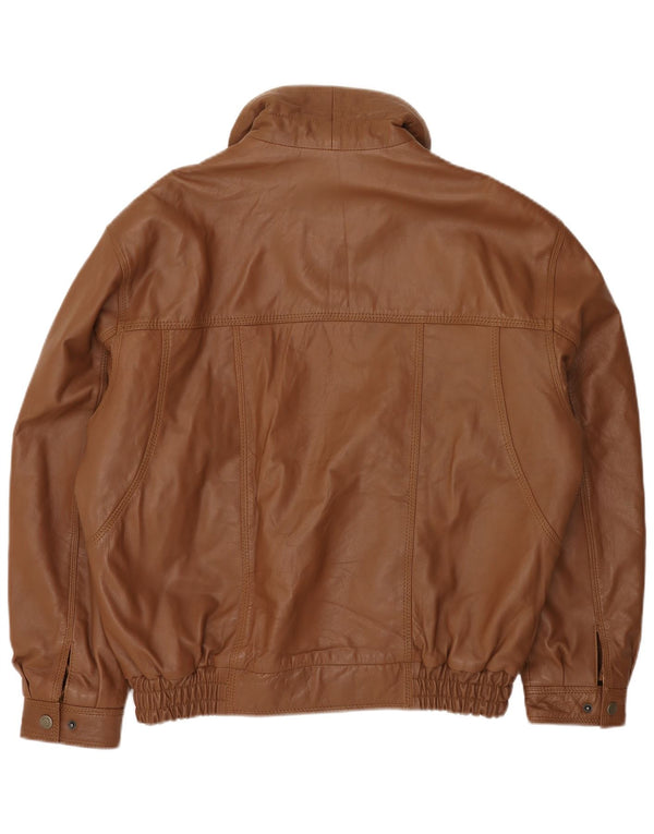 MADDOX Mens Leather Jacket UK 42 XL Brown Leather