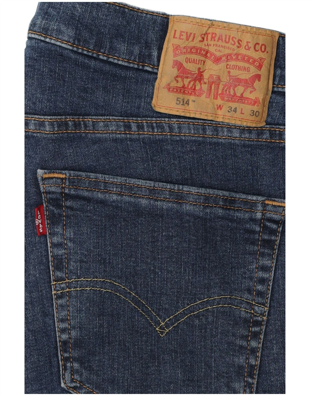 Levi's Hombre 514 Vaqueros Cropped W34 L24 Algodón Azul Marino
