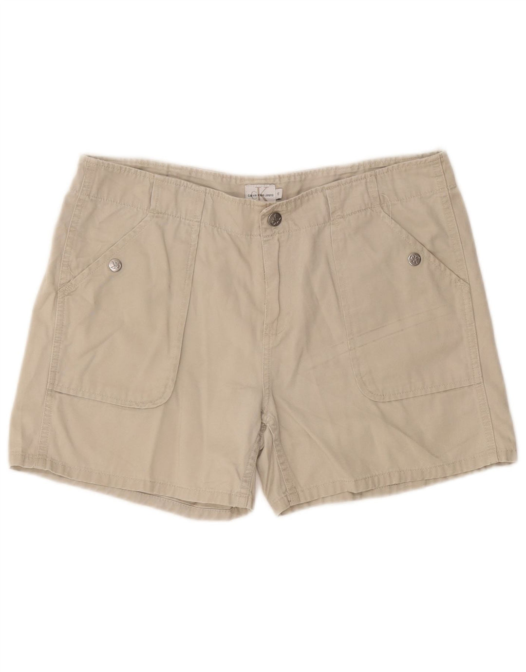 CALVIN KLEIN Pantalones cortos para mujer US 10 Medium W27 Algodón verde