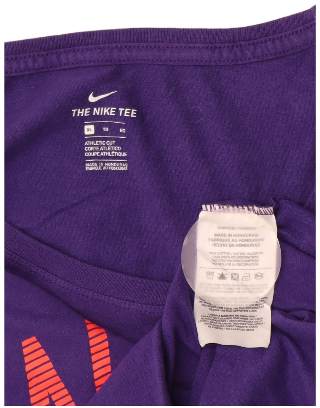 NIKE Camiseta gráfica de corte atlético para mujer UK 18 XL Algodón morado