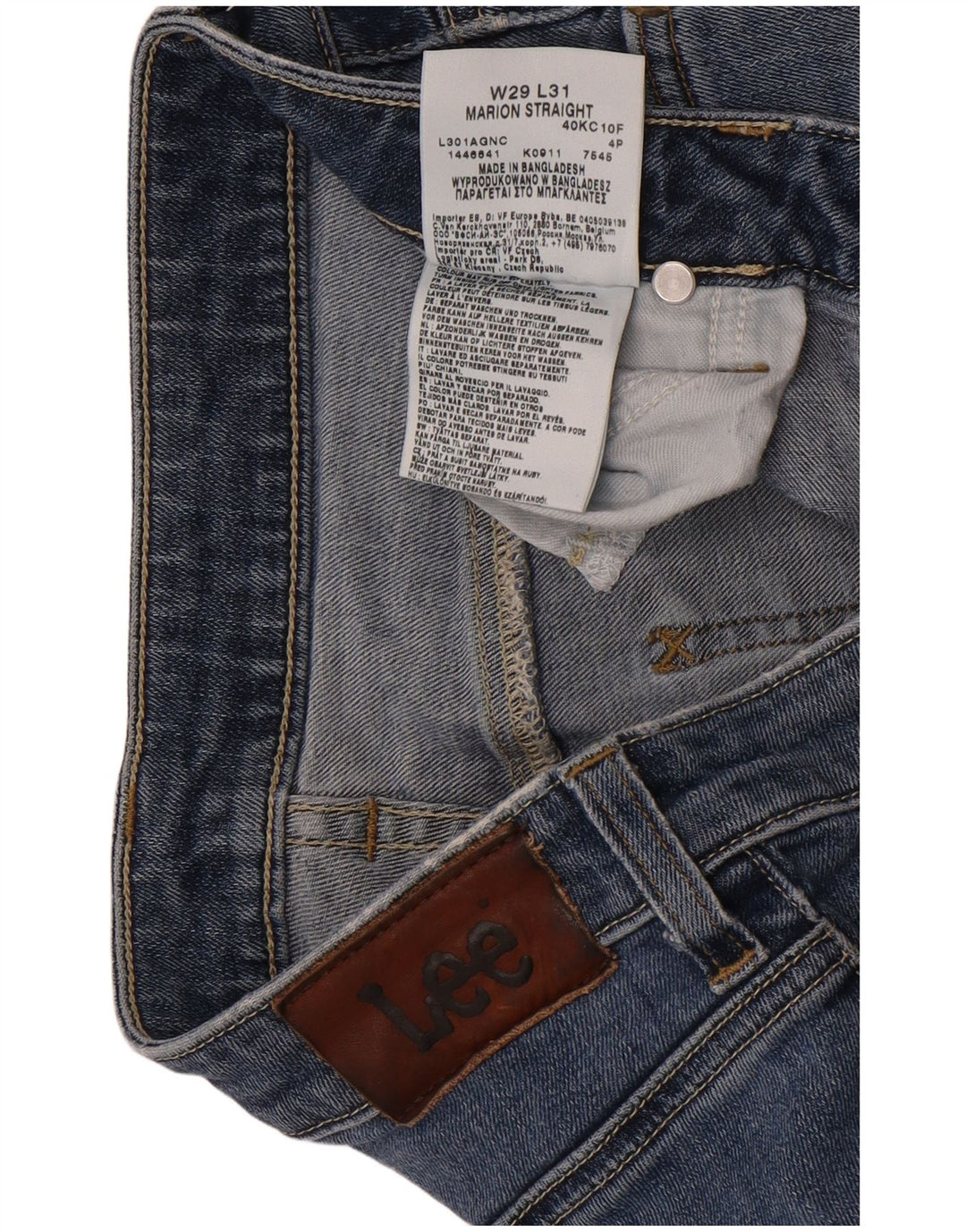 Vaqueros rectos Marion para hombre Lee W29 L31 Algodón azul