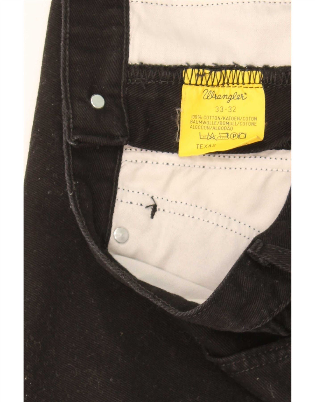 Wrangler Vaqueros rectos Texas para hombre W33 L32 Algodón negro