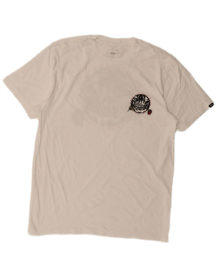 VANS Camiseta ajustada con gráfico para hombre, talla grande, color blanco